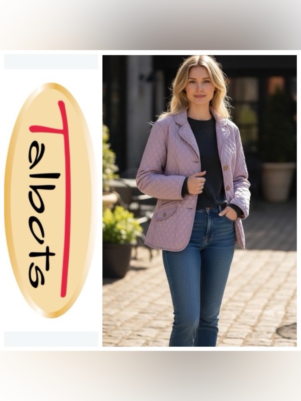 Talbots Quilted Lilac Blazer Jacket